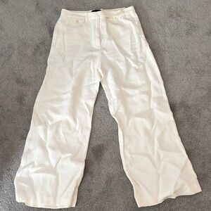 Theory Cream Textured Pants